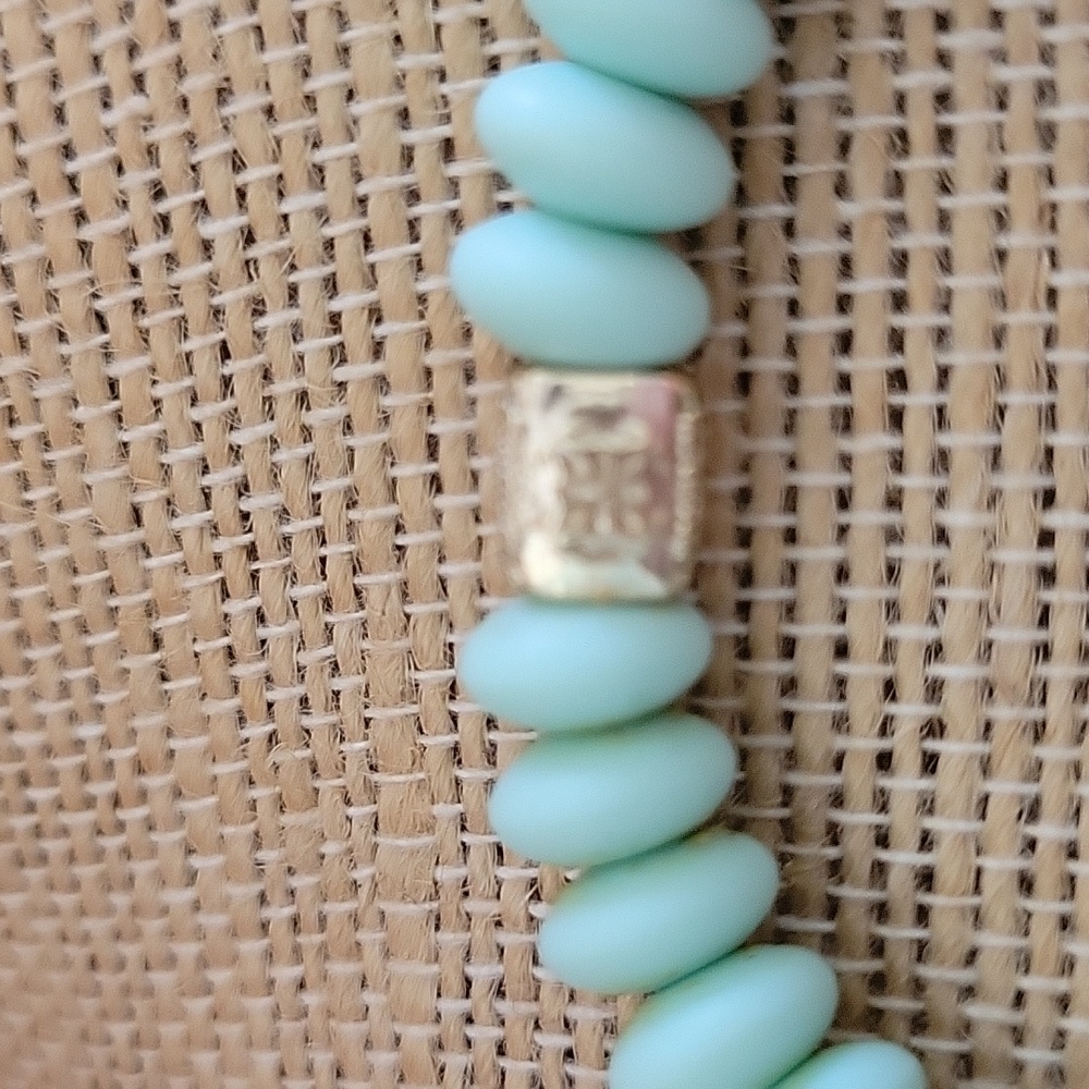 Rustic cuff Aqua Blue Silicone Bracelet - Picture 3 of 4